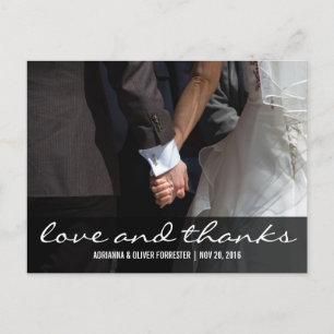 Beautiful Romantic Couples Photo Wedding Thank You Postcard