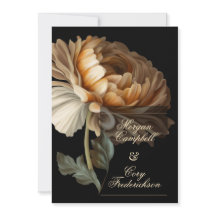 Beautiful Romantic Dark Old World Painted Flower