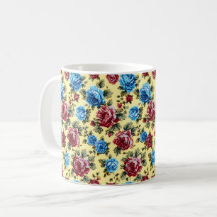 Beautiful Romantic Spring Red Blue Girly Flowers Coffee Mug
