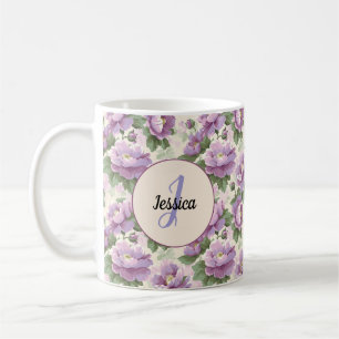 Beautiful Romantic Spring Violet Girly Flowers Coffee Mug