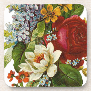 Beautiful Romantic Summer Bouquet with Red Rose Coaster