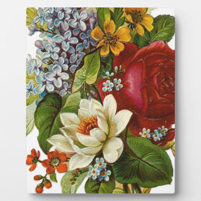 Beautiful Romantic Summer Bouquet with Red Rose Plaque (Front)