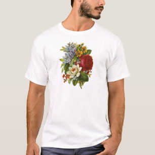 Beautiful Romantic Summer Bouquet with Red Rose T-Shirt