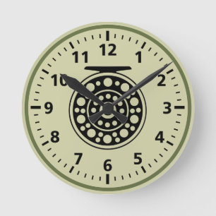 Beautiful Room Decor Fly Fishing Reel Round Clock