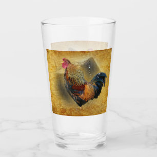 Beautiful Rooster and Rustic Barn Chicken Coop Glass