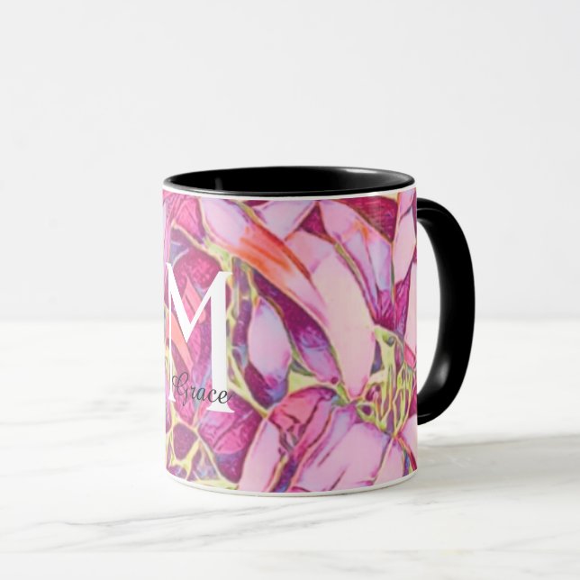 Beautiful Rose And Pink Flower  Mug (Front Right)