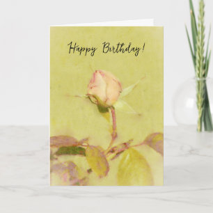 Beautiful Rose Bud Flower Art Birthday Card