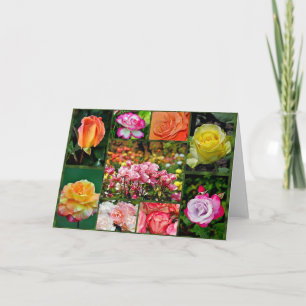 Beautiful rose collage greeting card