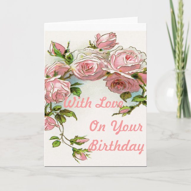 Beautiful Rose Design Card (Front)