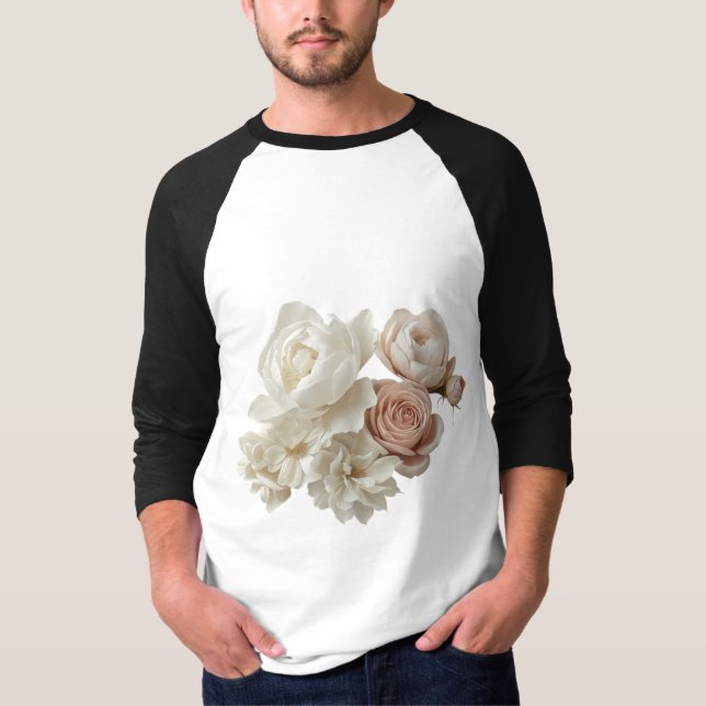 Beautiful rose flower Design  T-Shirt (Front)