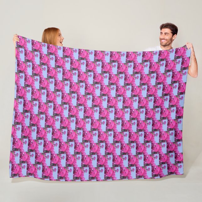 Beautiful Rose Flower Fleece Blanket (In Situ)
