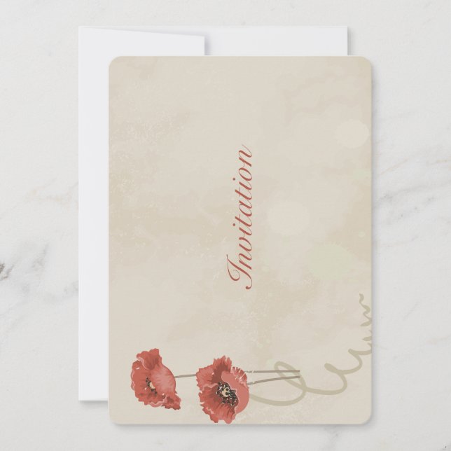 Beautiful rose flower  invitation (Front)