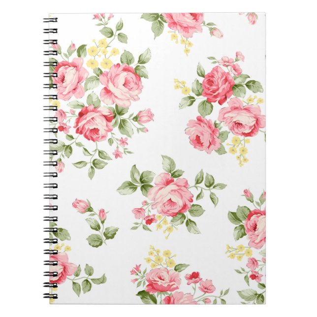 Beautiful rose flower pattern, little floral bouqu notebook (Front)