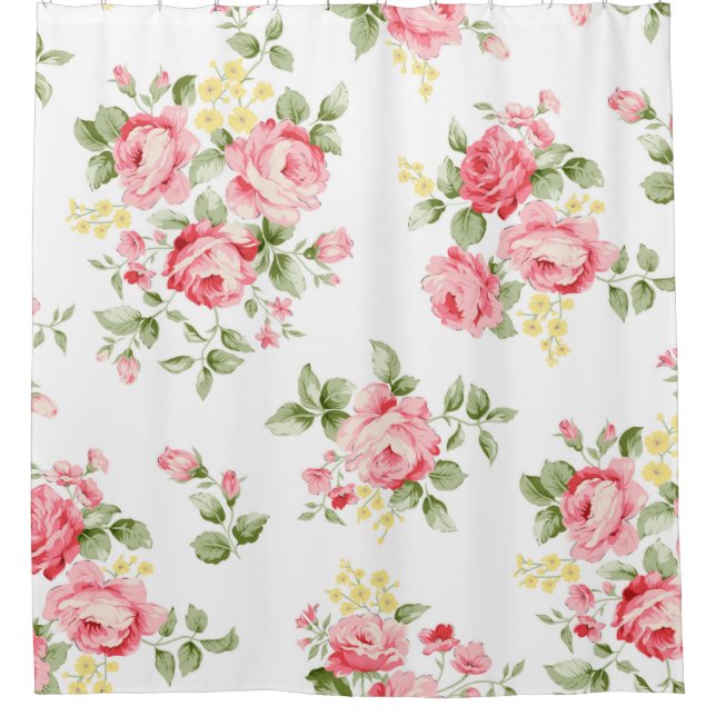 Beautiful rose flower pattern, little floral bouqu shower curtain (Front)