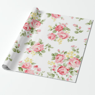 Beautiful rose flower pattern, little floral bouqu wrapping paper