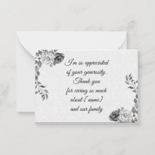 Beautiful Rose Frame After Funeral Thank You Cards