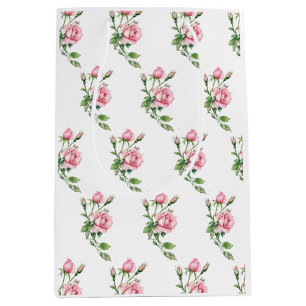 Beautiful Rose Garden Flower Thank You Card Medium Gift Bag