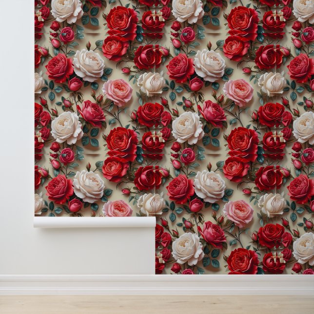 Beautiful Rose Garden Self Adhesive Wallpaper (Application)