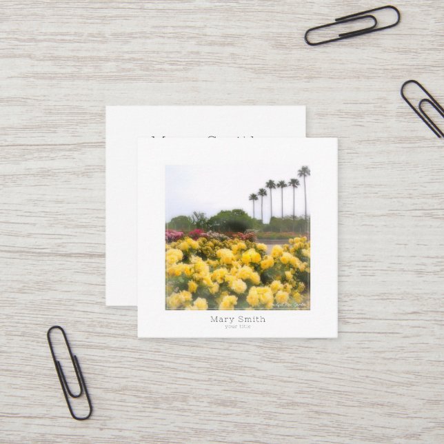 Beautiful Rose Garden Square Business Card (Front/Back In Situ)