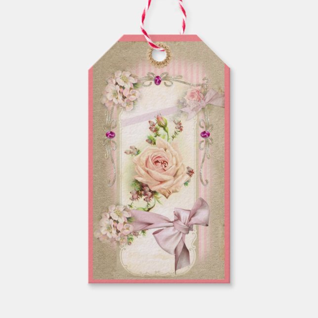 Beautiful rose gift tags (Front)