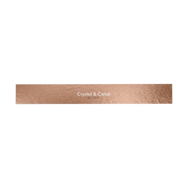 Beautiful Rose Gold Foil-Effect Invitation Belly Band (Flat)