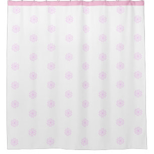 Beautiful Rose Gold Heart Flowers on White Shower Curtain