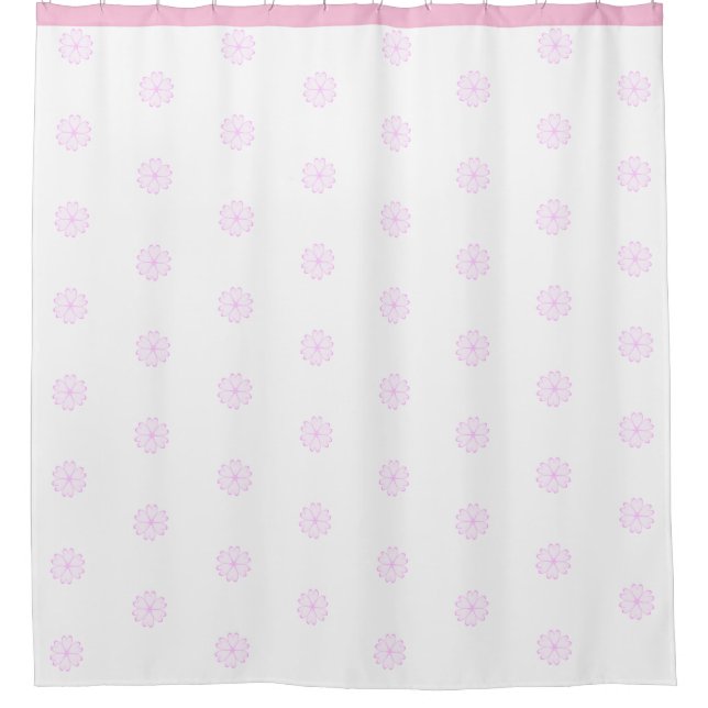 Beautiful Rose Gold Heart Flowers on White Shower Curtain (Front)