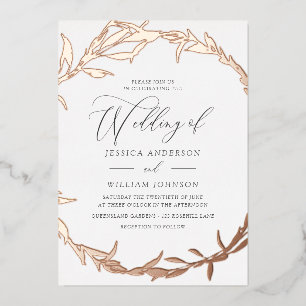Beautiful Rose Gold Leaf Wreath Foil Wedding Foil