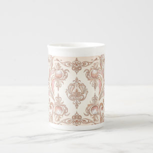 Beautiful Rose Gold Mozaik Vintage Bone China Mug