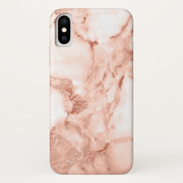 Beautiful Rose Gold Sparkle Marble Pattern Case-Mate iPhone Case (Back)