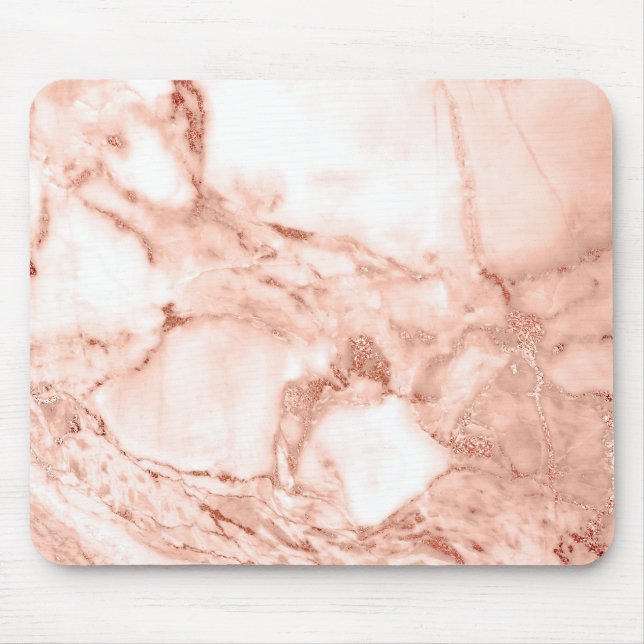 Beautiful Rose Gold Sparkle Marble Pattern Mouse Mat (Front)