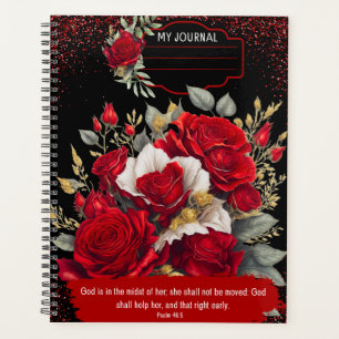 Beautiful Rose Journal with Psalm 46:5 Scripture Planner