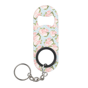 Beautiful rose pattern with blue polka dots