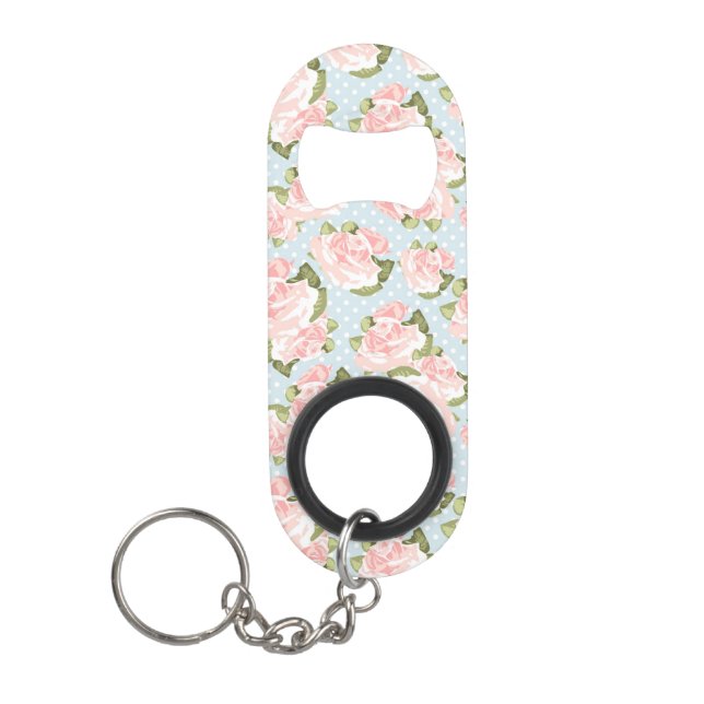 Beautiful rose pattern with blue polka dots (Front)