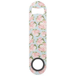 Beautiful rose pattern with blue polka dots
