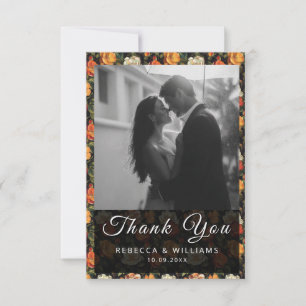 Beautiful Rose Wedding Thank You Cards