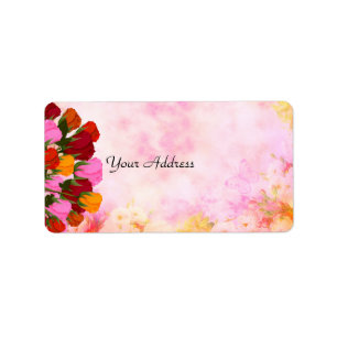 Beautiful Roses and Butterflies Address Label