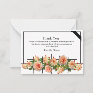 Beautiful Roses Apricot After Funeral Thank You Card