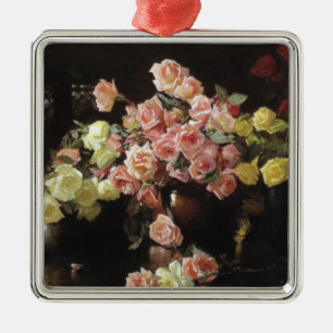Beautiful Roses (by Joseph DeCamp) Metal Tree Decoration