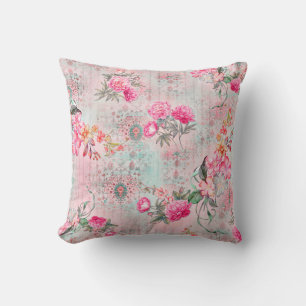 Beautiful roses on vintage paper texture illustrat cushion