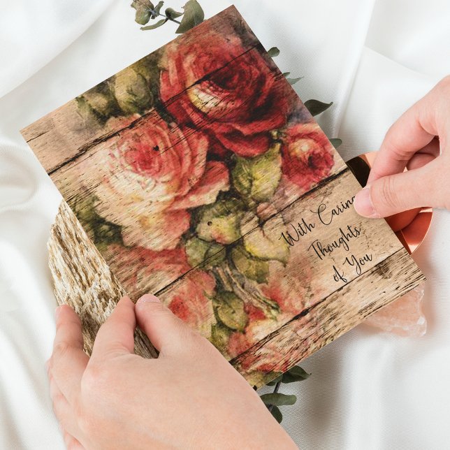 Beautiful Roses on Wood Sympathy Card (Creator Uploaded)