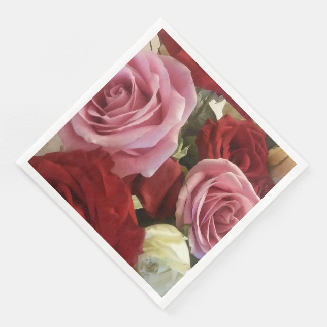 Beautiful Roses Paper Napkins (Corner)