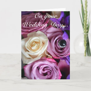 Beautiful roses print wedding card