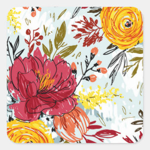 Beautiful Roses Square Sticker