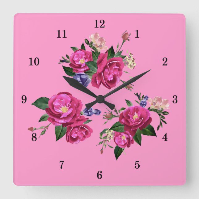 Beautiful Roses Wall Clock (Front)