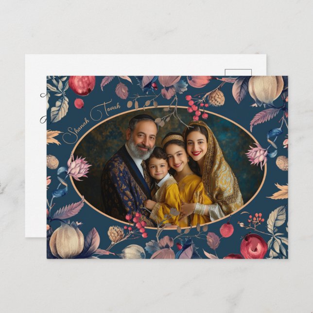 Beautiful ✡️ Rosh Hashanah with photo Postcard (Front/Back)