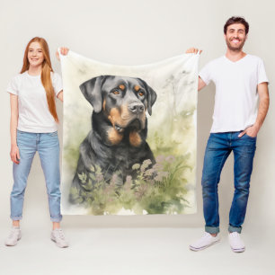 Beautiful Rottweiler Fleece Blanket