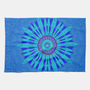 Beautiful Royal Blue Mandala Art Print Tea Towel