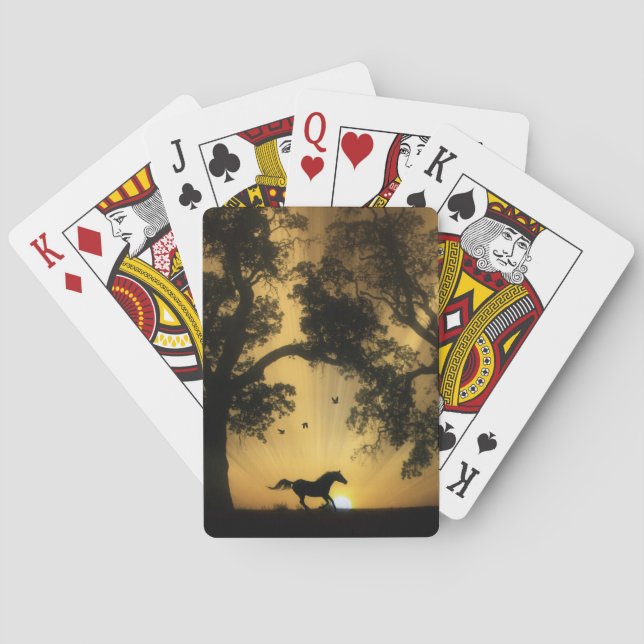 Beautiful Running Horse Deck of Cards (Back)