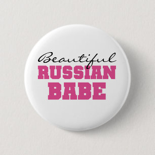 Beautiful Russian Babe 6 Cm Round Badge